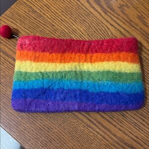 Rainbow Felt pouch wool feeling type